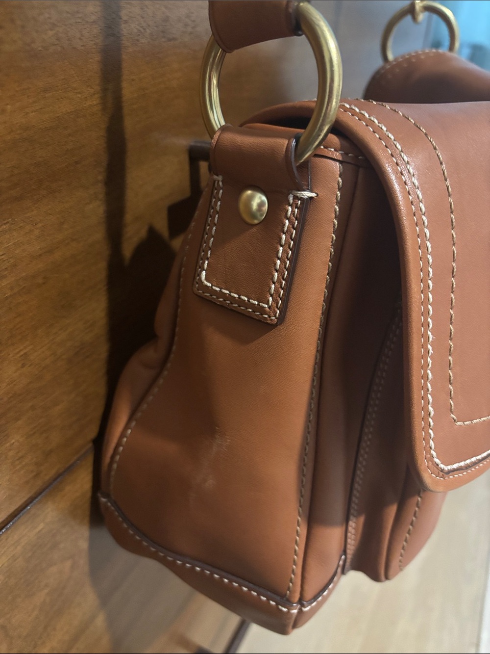 COACH Tan Leather Flap Shoulder Bag - Picture 3 of 15